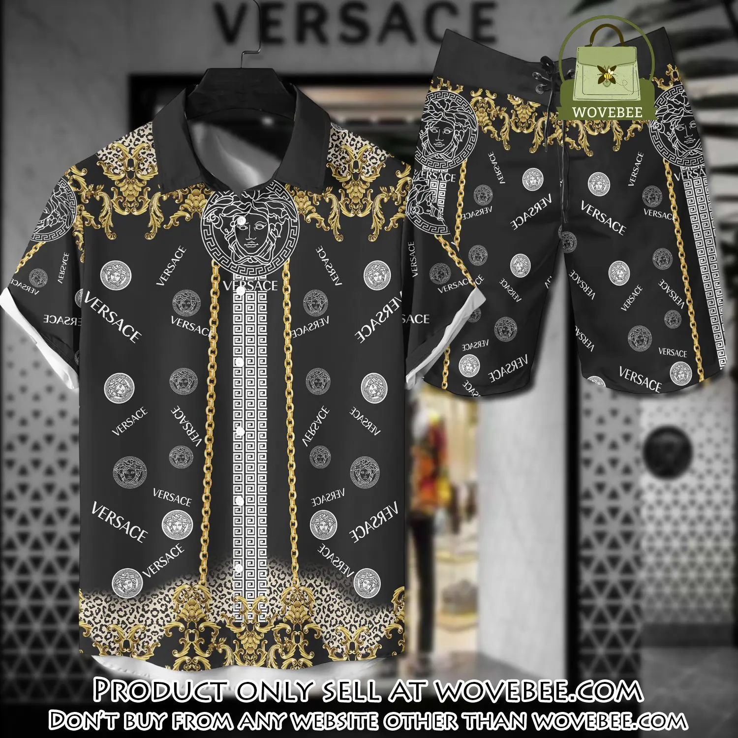Versace luxury hawaiian shirt & short set lhs1207 wvb5129015